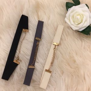 3 suede choker necklaces